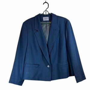 Vintage Pendleton Blue Single Button 100% Pure Virgin Wool Blazer Sz 42